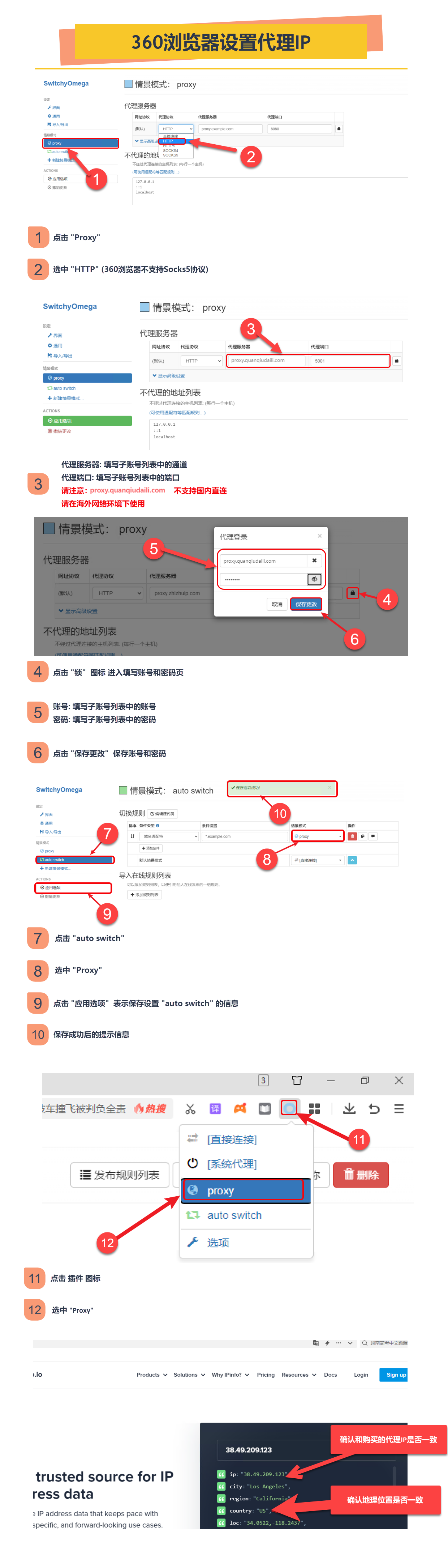 360 Browser Proxy IP Setup